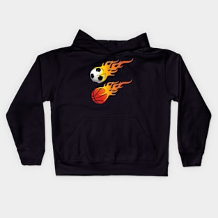 Football lovers with basketball Kids Hoodie